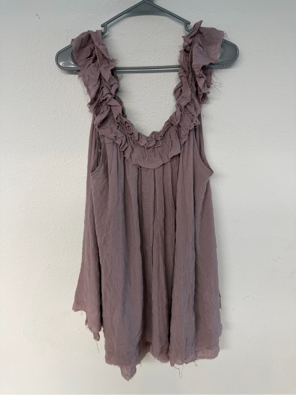 Free People Ruffled Scoop Tank Dress- Mauve